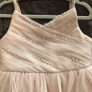 Flower girl dress, light pink with pearls and tulle, size 2